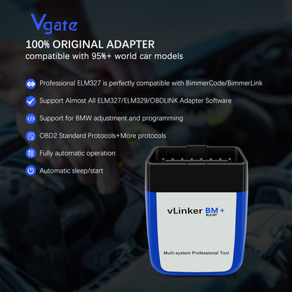Vgate VLinker BM+ Trådlös BT4.0 OBD2 Kodläsare för Android iOS