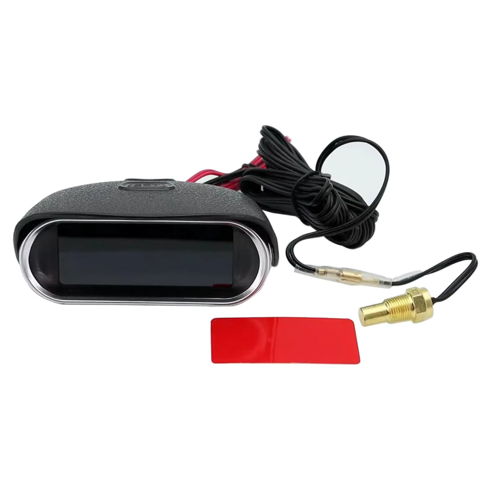 2-i-1 LCD Vattentemperaturmätare & Voltmeter 12V/24V – Digital bilinstrument med 10mm temperaturgivare Tillbehör