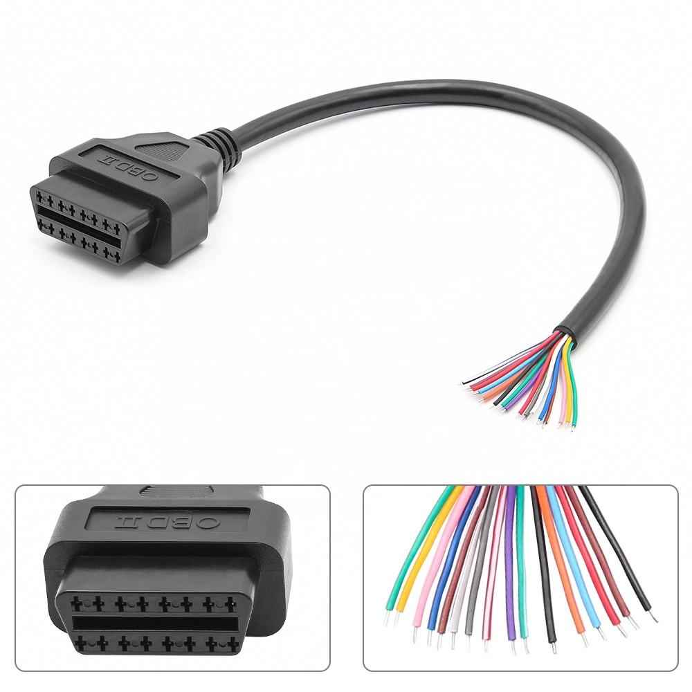 OBD2 16 Pin Female Connector till DIY Förlängningskabel