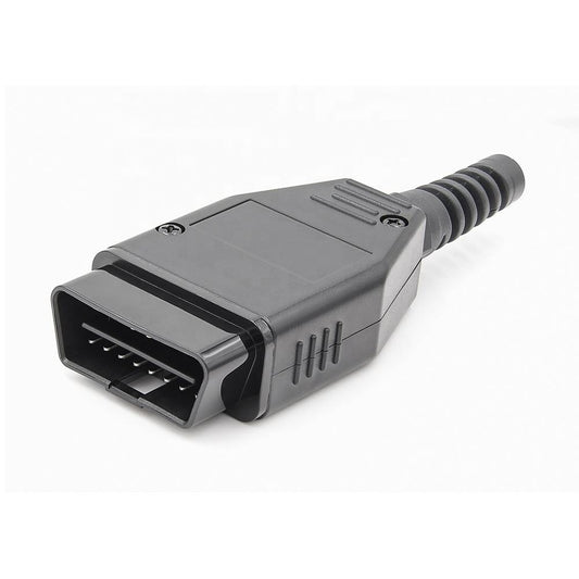 Universal OBD2 16 Pin Male Plug Connector - Black