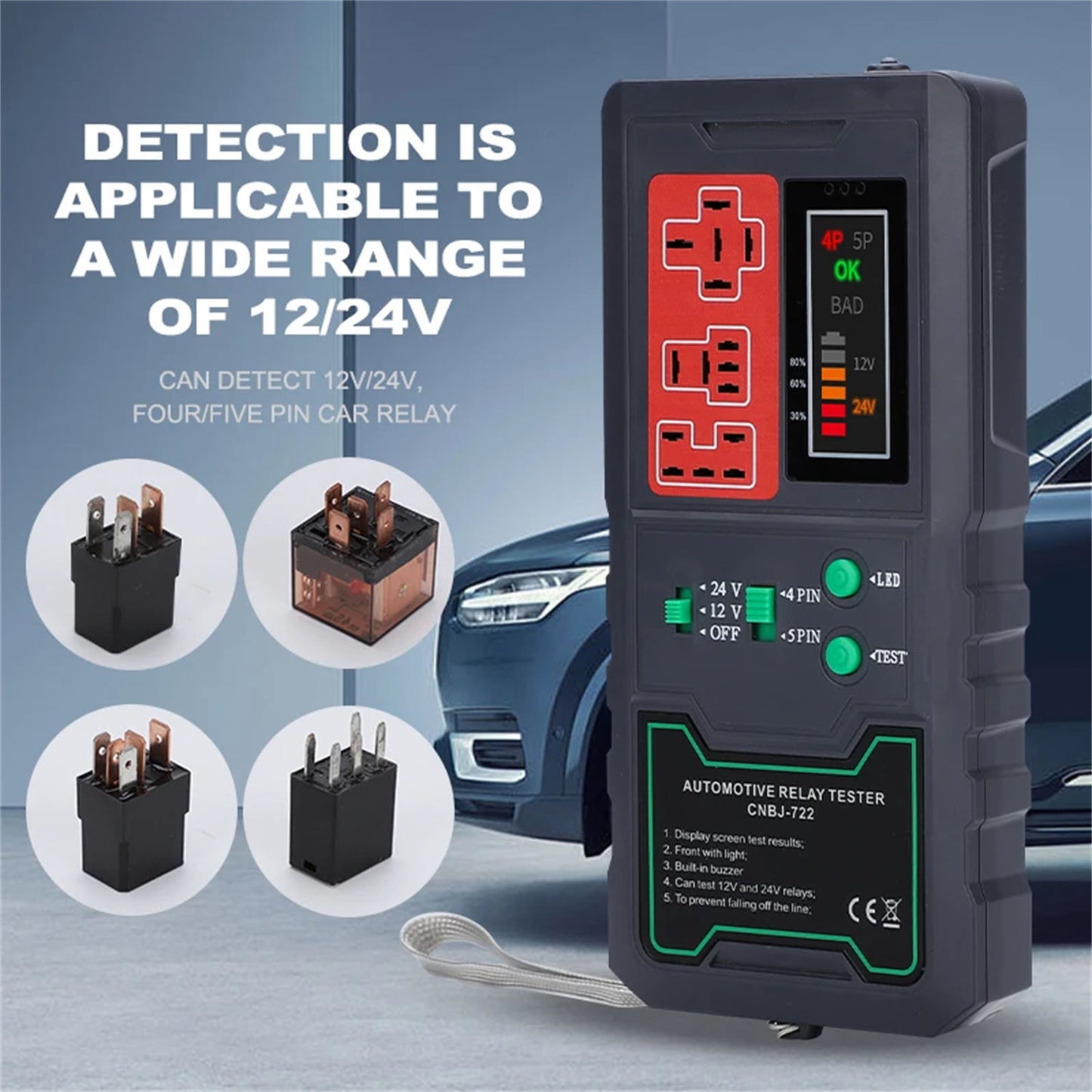 Auto Relay Tester CNBJ-722 - Trådlös Bil Relä Tester
