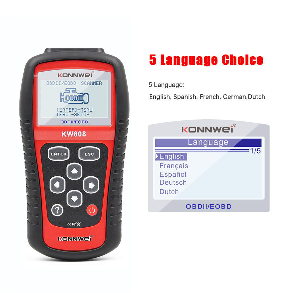 KONNWEI KW808 EOBD CAN OBD2 Scanner Diagnostic Tool