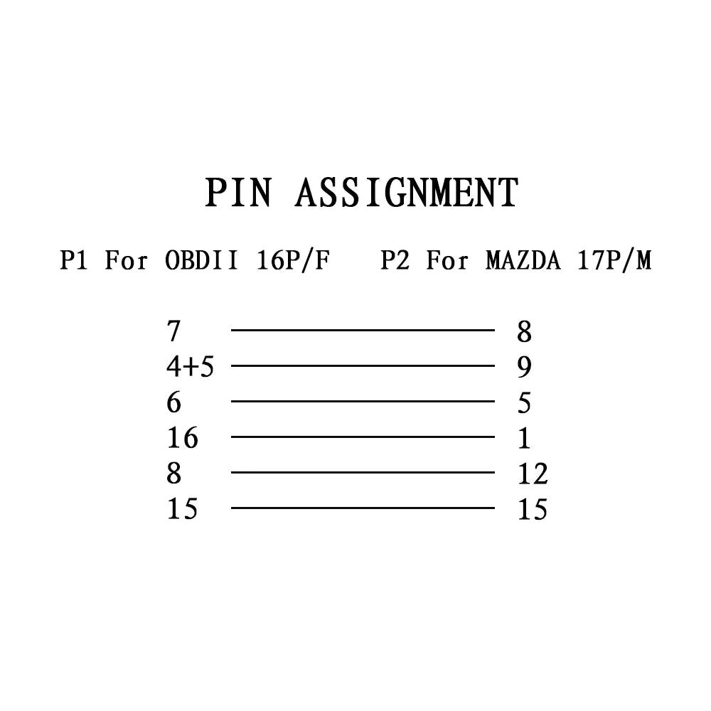 OBDI 17 pin till OBDII 16 pin Adapterkabel – För Mazda