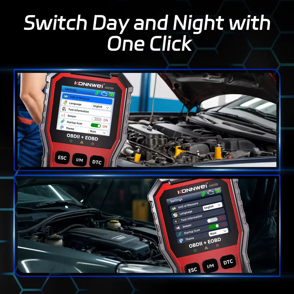 KONNWEI KW330 – OBD2/EOBD felkodsläsare (Enhanced Handheld Automotive Engine Analyzer) - Felkodsläsare