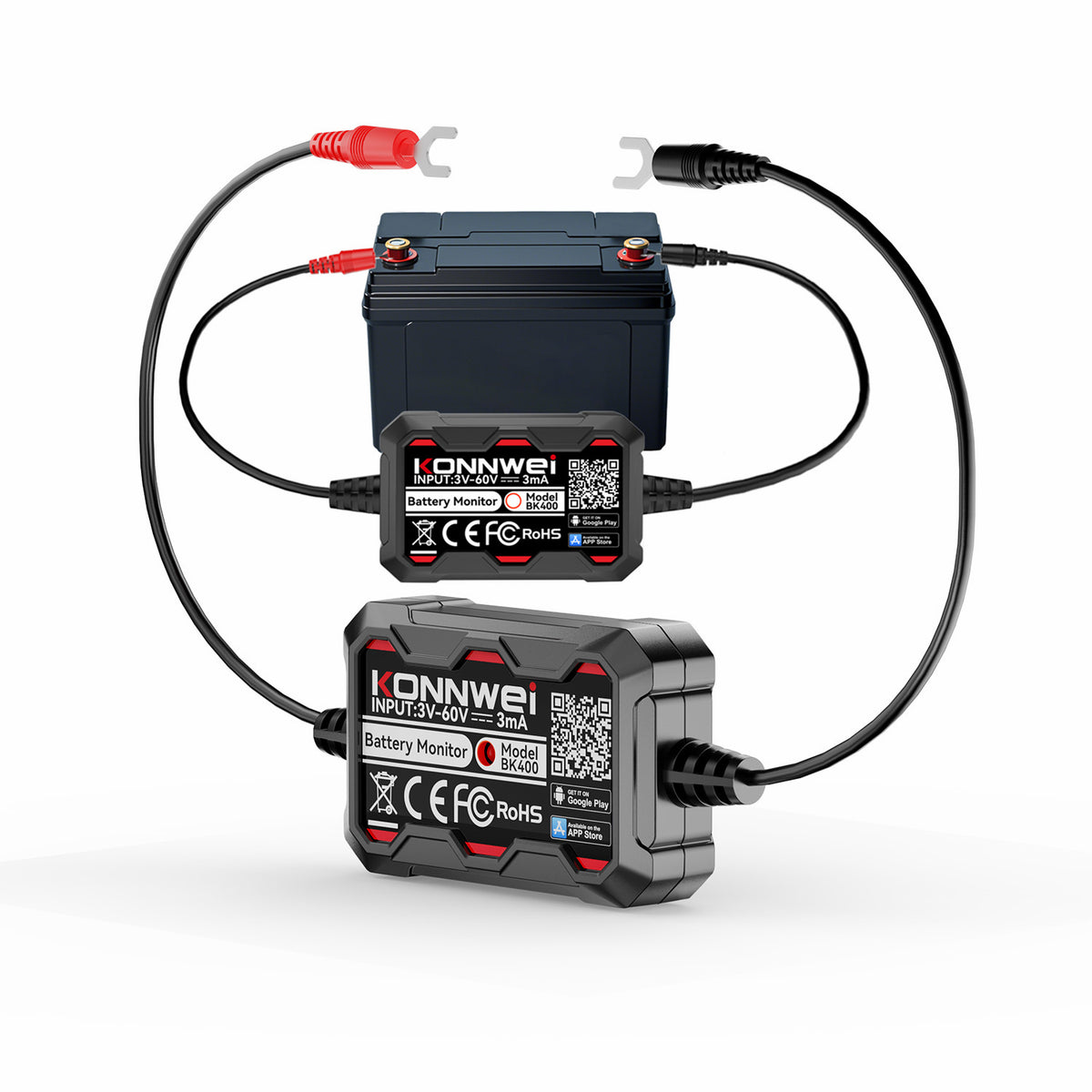 KONNWEI BK400 6-i-1 Bluetooth 5.2 Batterimonitor 3–60V – för 6V/12V/24V/48V