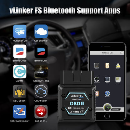 Vgate vLinker FS BT OBD-II Adapter MS-CAN