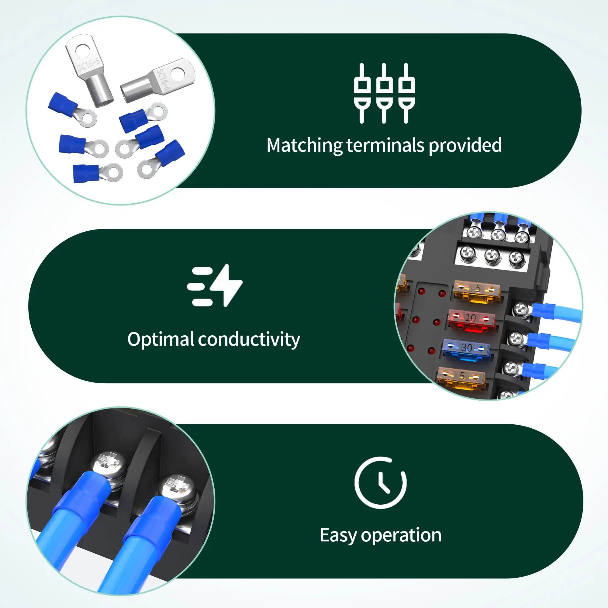 Universell DC Automotive Fuse Block 12 V / 24 V Tillbehör