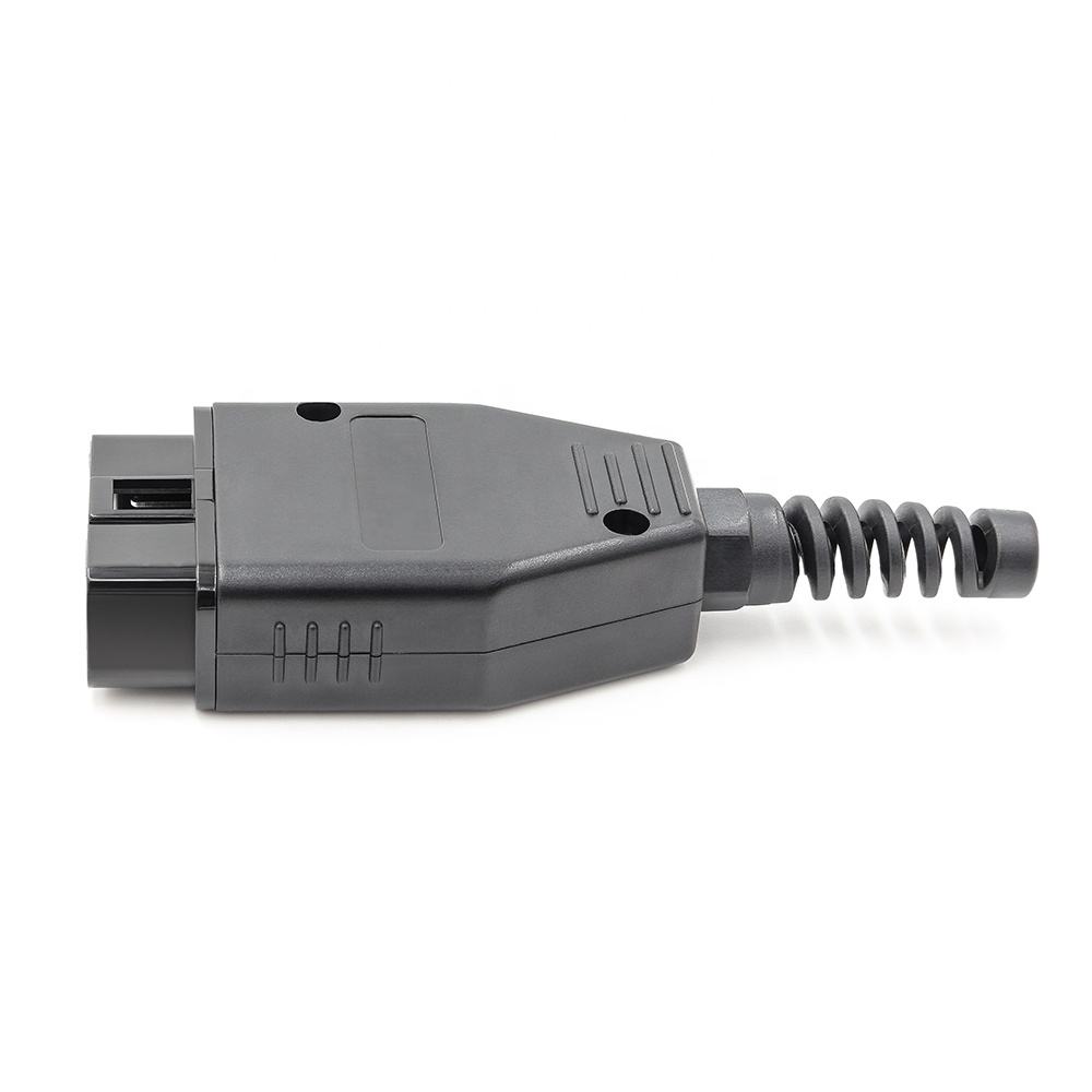Universal OBD2 16 Pin Male Plug Connector - Black