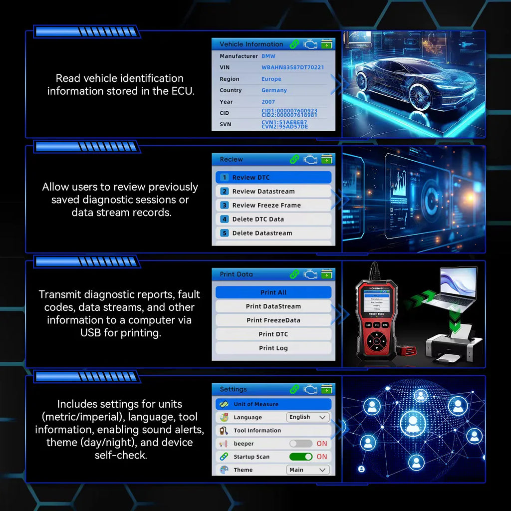 KONNWEI KW330 – OBD2/EOBD felkodsläsare (Enhanced Handheld Automotive Engine Analyzer) - Felkodsläsare