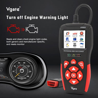 VR800 Vgate OBD2 Felkodsläsare