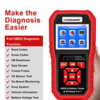 Konnwei KW890 OBD2 Diagnostik Scanner och Batteritest 3-i-1 Felkodsläsare