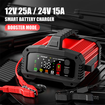 FOXSUR FPT-250 Smart Bilbatteriladdare 12V/25A & 24V/15A
