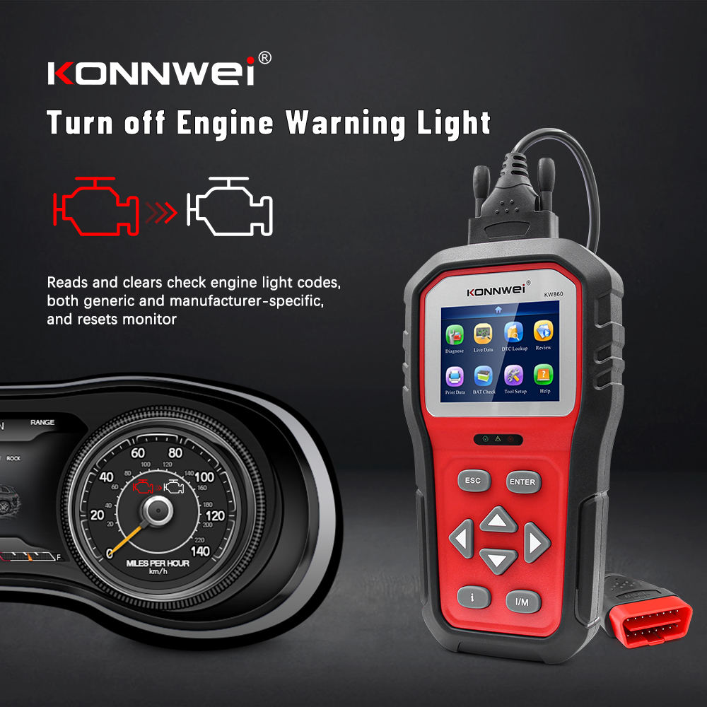 KONNWEI KW860 OBD OBD2 Scanner - Flera Språk