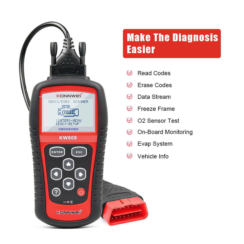 KONNWE KW808 EOBD CAN OBD2 Scanner Diagnostic Tool