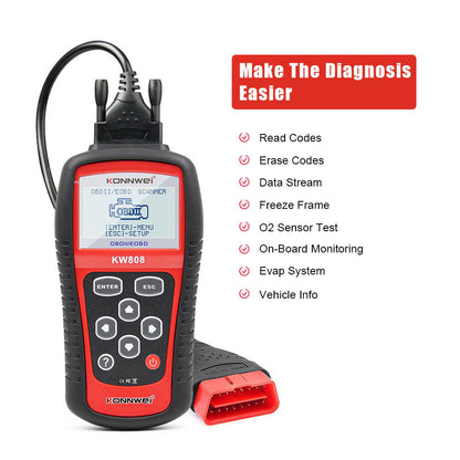 KONNWE KW808 EOBD CAN OBD2 Scanner Diagnostic Tool