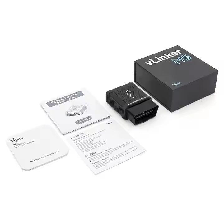 Vgate Vlinker MS ELM327 BT3.0 OBD2-adapter Bildiagnostikverktyg för Android iOS iPhone