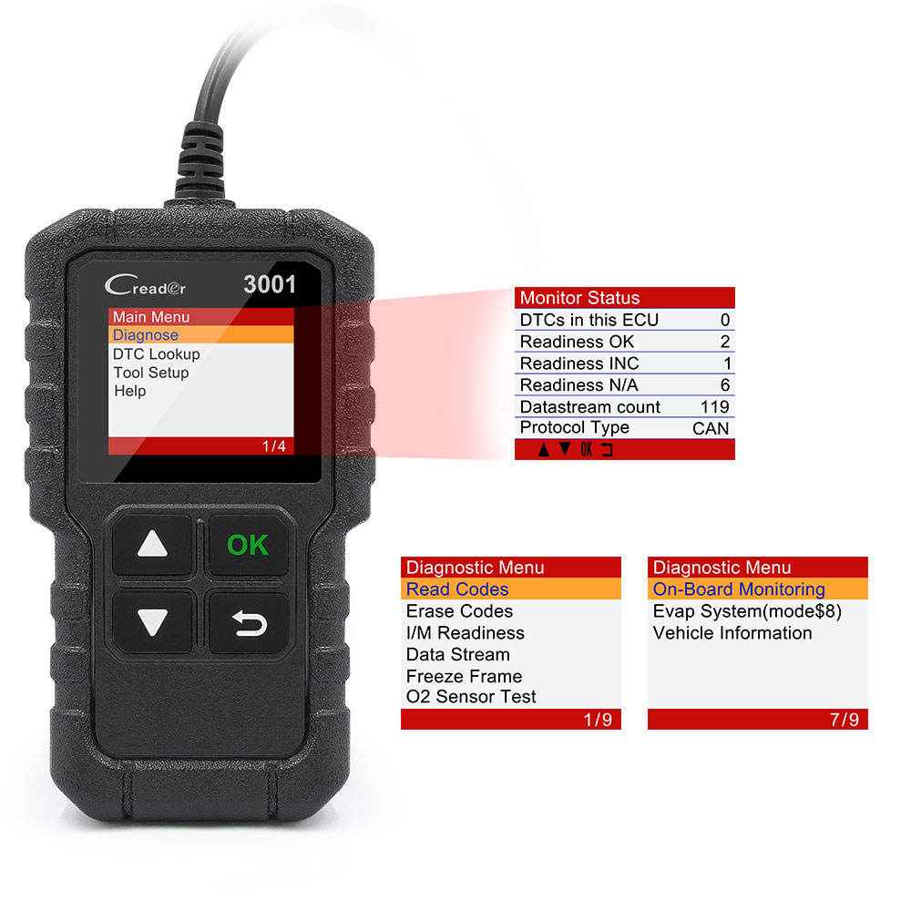 Launch X431 Creader CR3001 OBDII EOBD Bilskanner