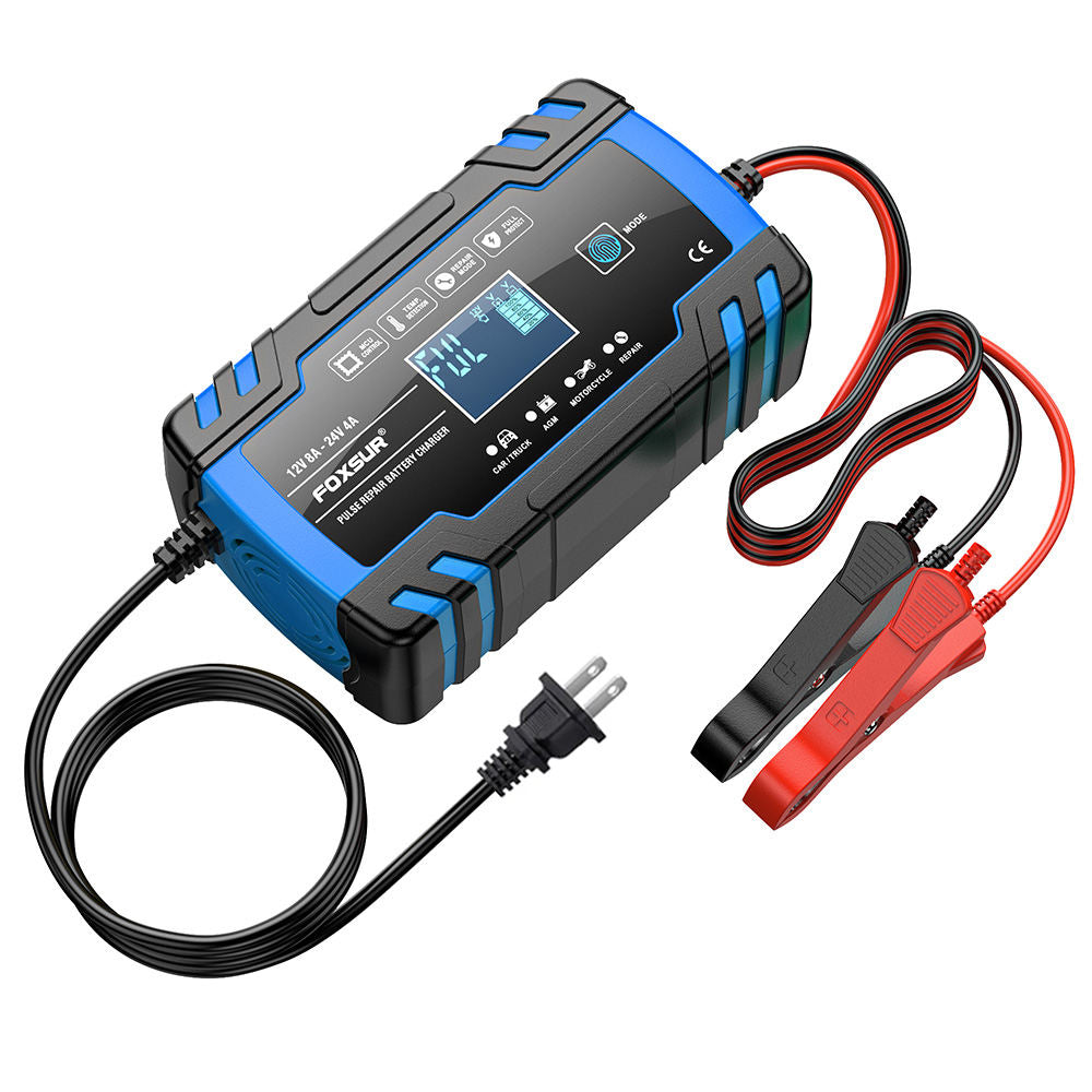 FOXSUR FBC122408D 12V/8A och 24V/4A Lifepo4 Batteriladdare