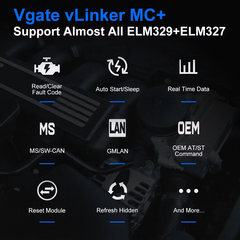 Vgate VLinker MC+ BLE 4.0 V2.2 – iOS/Android/Windows