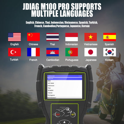 JDiag M100 Pro Universell Motorcykel OBD2 Diagnostik Scanner