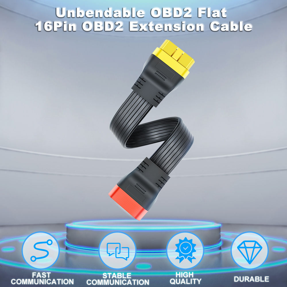 Flat 16-pin OBD2 Förlängningskabel