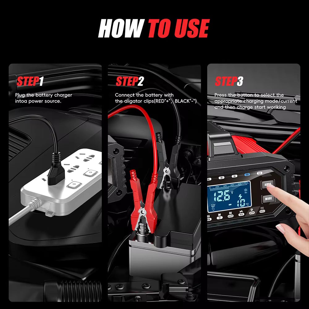 FOXSUR FAC-150 Smart Batteriladdare 12V/24V – 15A/5A
