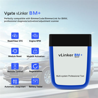 Vgate VLinker BM+ Trådlös BT4.0 OBD2 Kodläsare för Android iOS