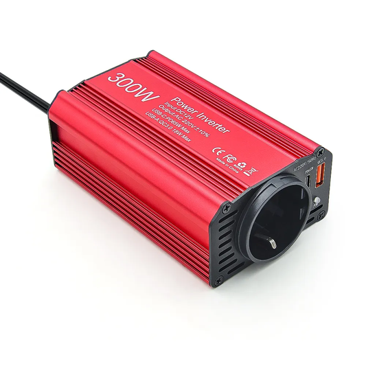 Inverter 300W EU Socket DC12V till AC 220V/110V med USBQC3.0+PD65W