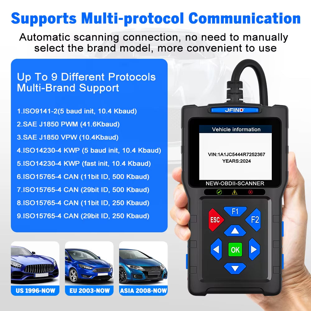 Felkodsläsare - JFIND JF700 PRO OBD2 Diagnosverktyg