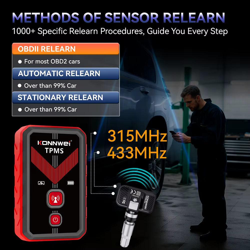 KONNWEI TPMSLINK universal TPMS-sensor 315MHz/433MHz