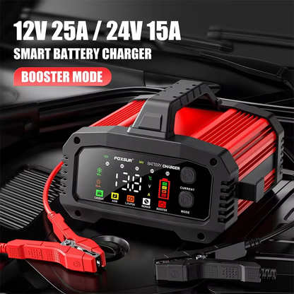 FOXSUR FPT-250 Smart Bilbatteriladdare 12V/25A & 24V/15A