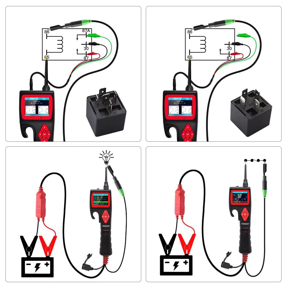 Topdiag P200 – Smart kretsprovare / Power Probe-testare med oscilloskop & batteritest (9–30V, 2,4″ TFT) Testverktyg