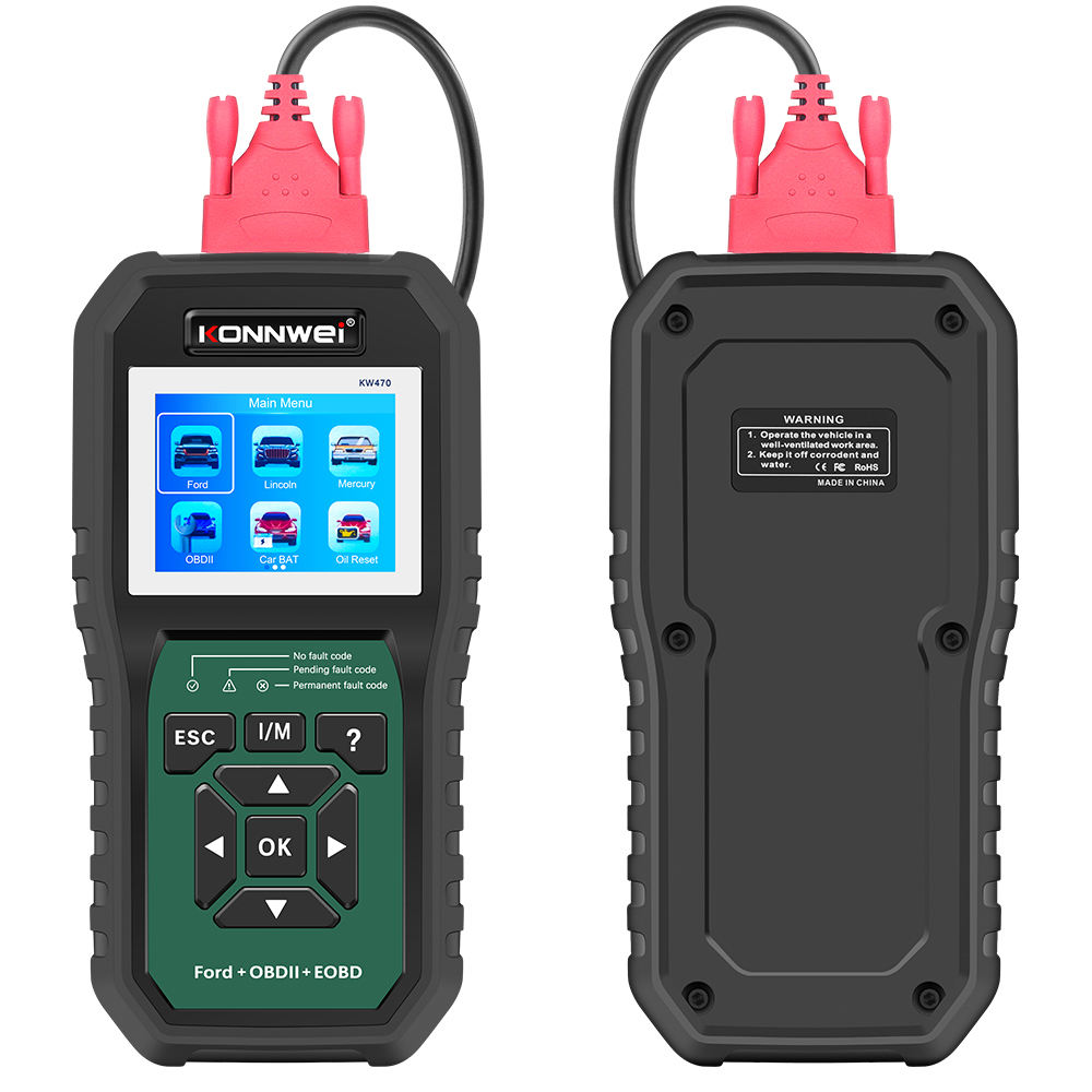 KONNWEI KW470 OBD2 Ford Diagnosverktyg med Batteritest – Fullständig Systemscanner