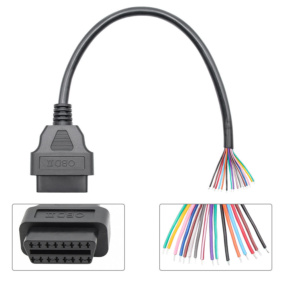 OBD2 16 Pin Female Connector till DIY Förlängningskabel
