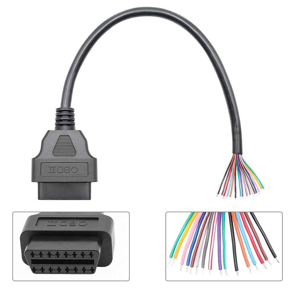 OBD2 16 Pin Female Connector till DIY Förlängningskabel