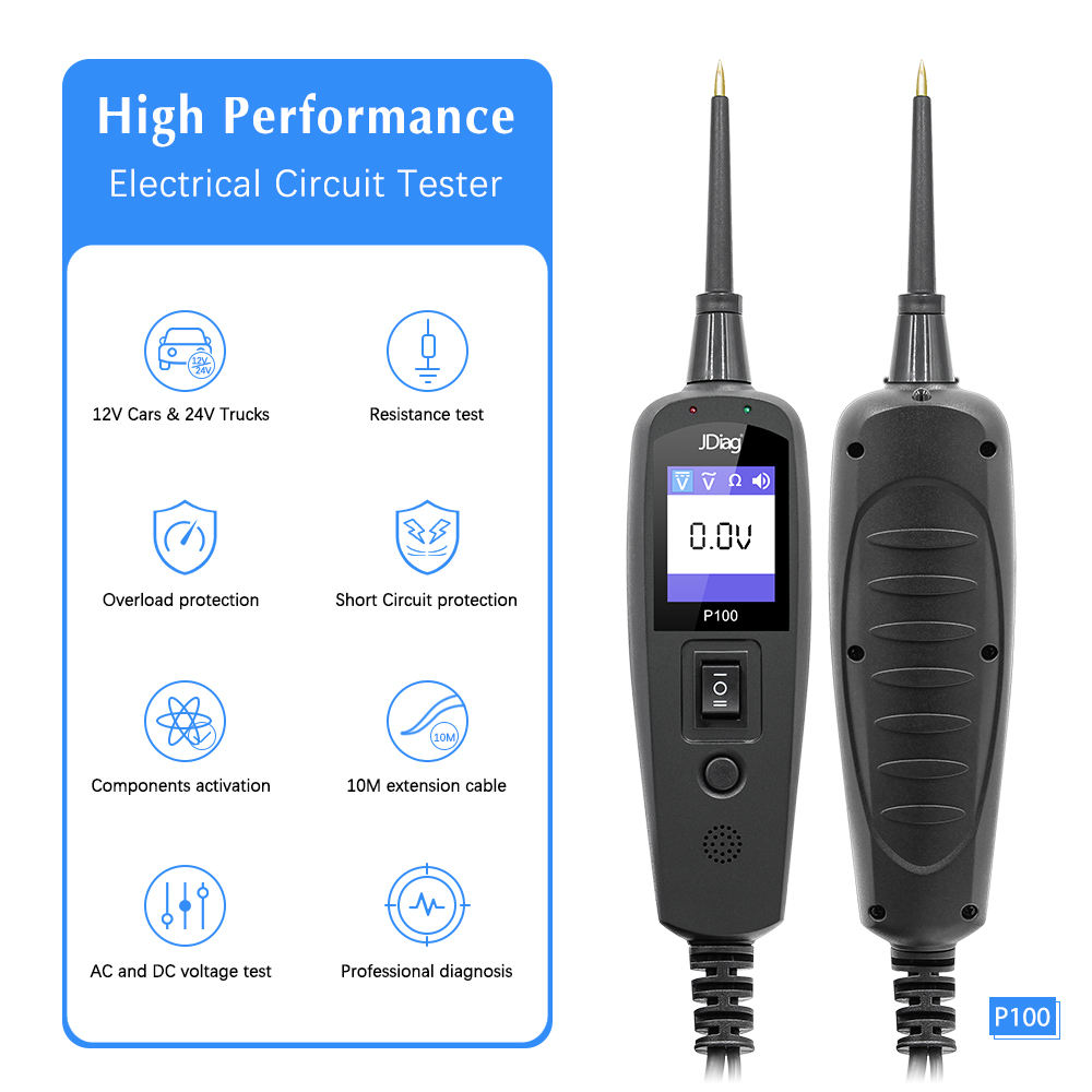 JDiag P100 Automotive Circuit System Tester för Bilar och Lastbilar