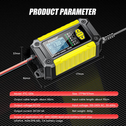 FOXSUR FTC-1206 Bilbatteriladdare 6V/12V 6A