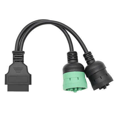 16pin OBD2 Interface till J1708 6pin och J1939 9pin Diagnostik Y Kabel för Tunga Lastbilar