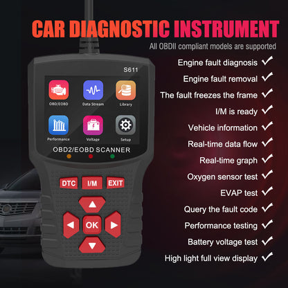 OBD2 Scanner S611 - Diagnostikverktyg för Bil