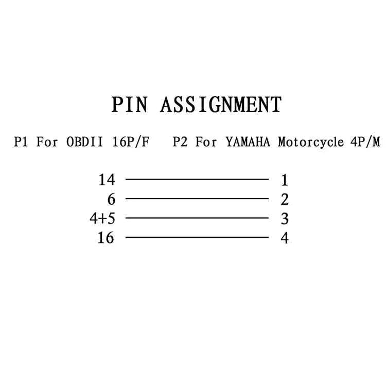 Adapterkabel - Yamaha 4 - Pin till OBD2 - Felkodsläsare