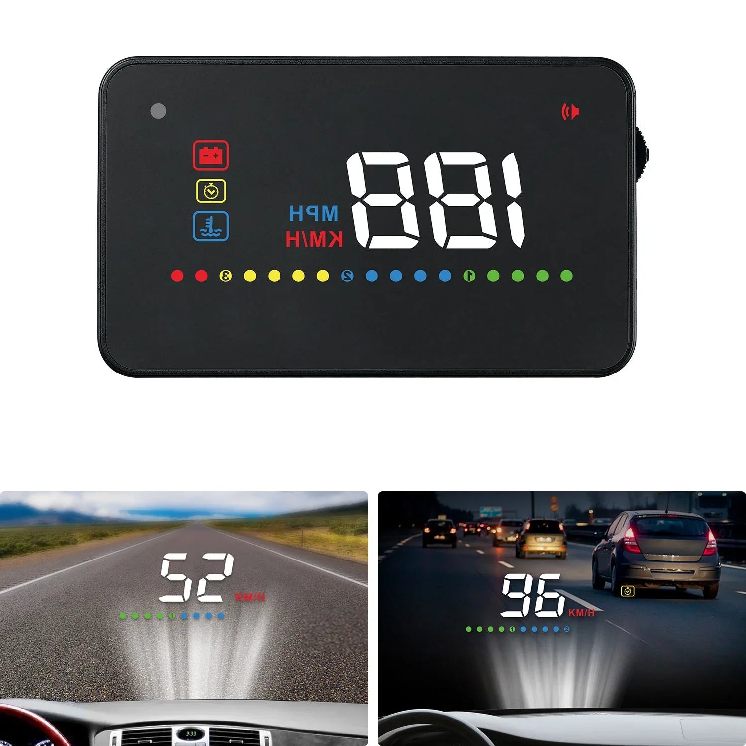 Car Head Up Display OBD HUD 3.5 Inch - Felkodsläsare