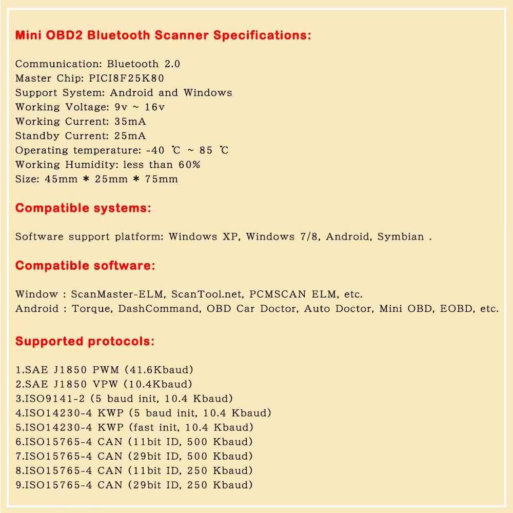 ELM327 Bluetooth OBD2 Felkodsläsare v2.1 - PIC18F25K80 - Felkodsläsare