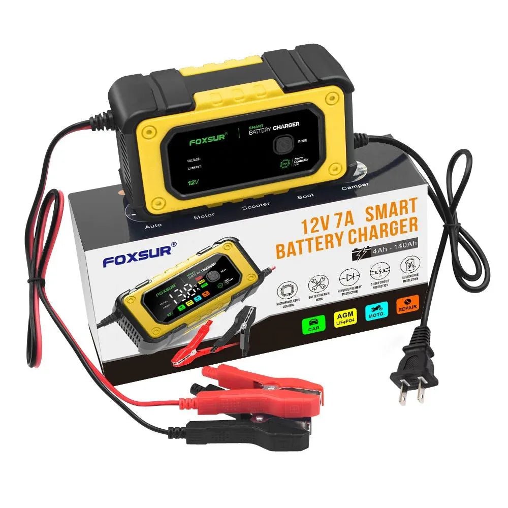 FOXSUR FBC1207E 12V/7A Smart Bilbatteriladdare - Foxsur