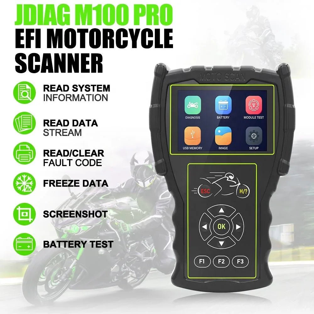 JDiag M100 Pro Universell Motorcykel OBD2 Diagnostik Scanner - JDiag