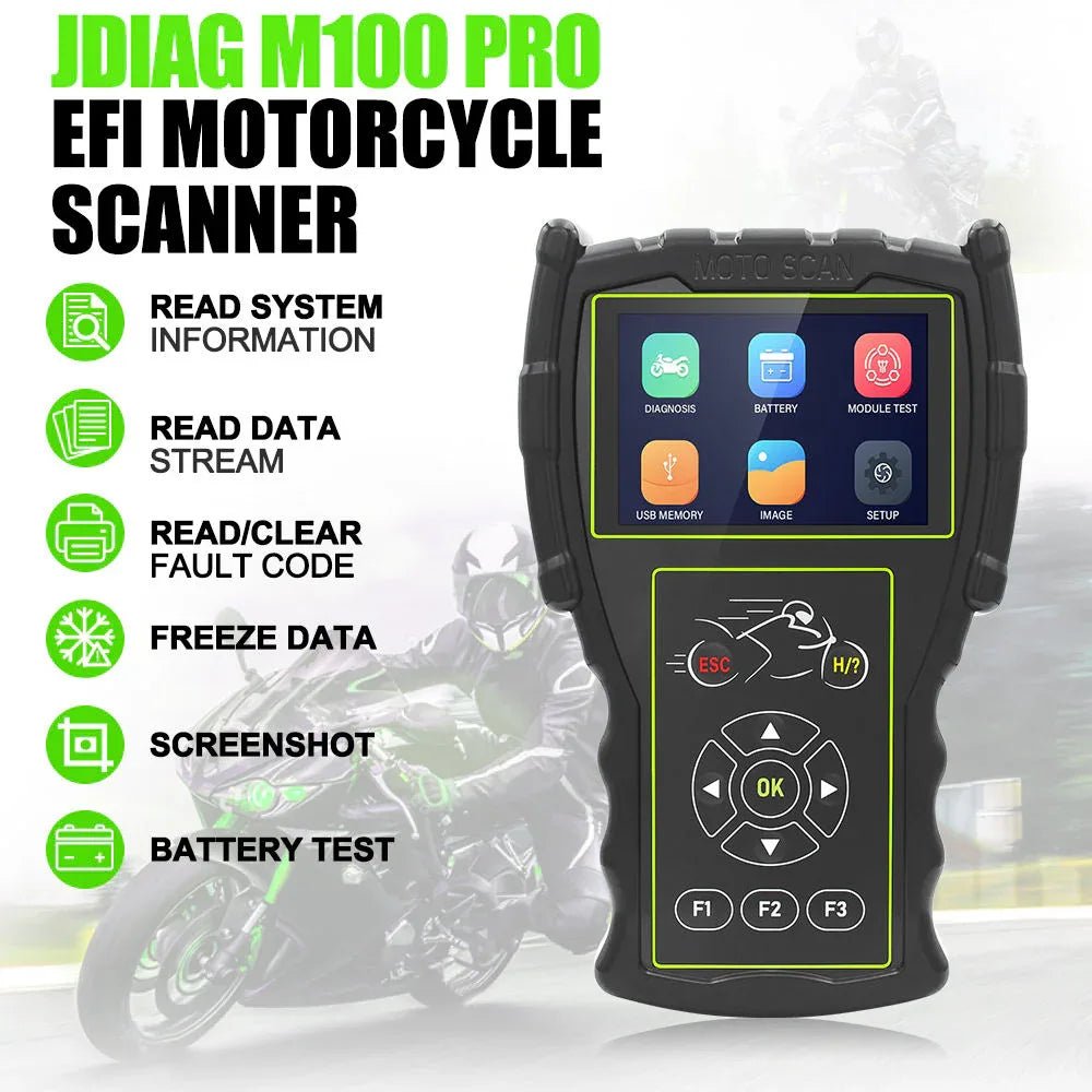 JDiag M100 Pro Universell Motorcykel OBD2 Diagnostik Scanner - JDiag