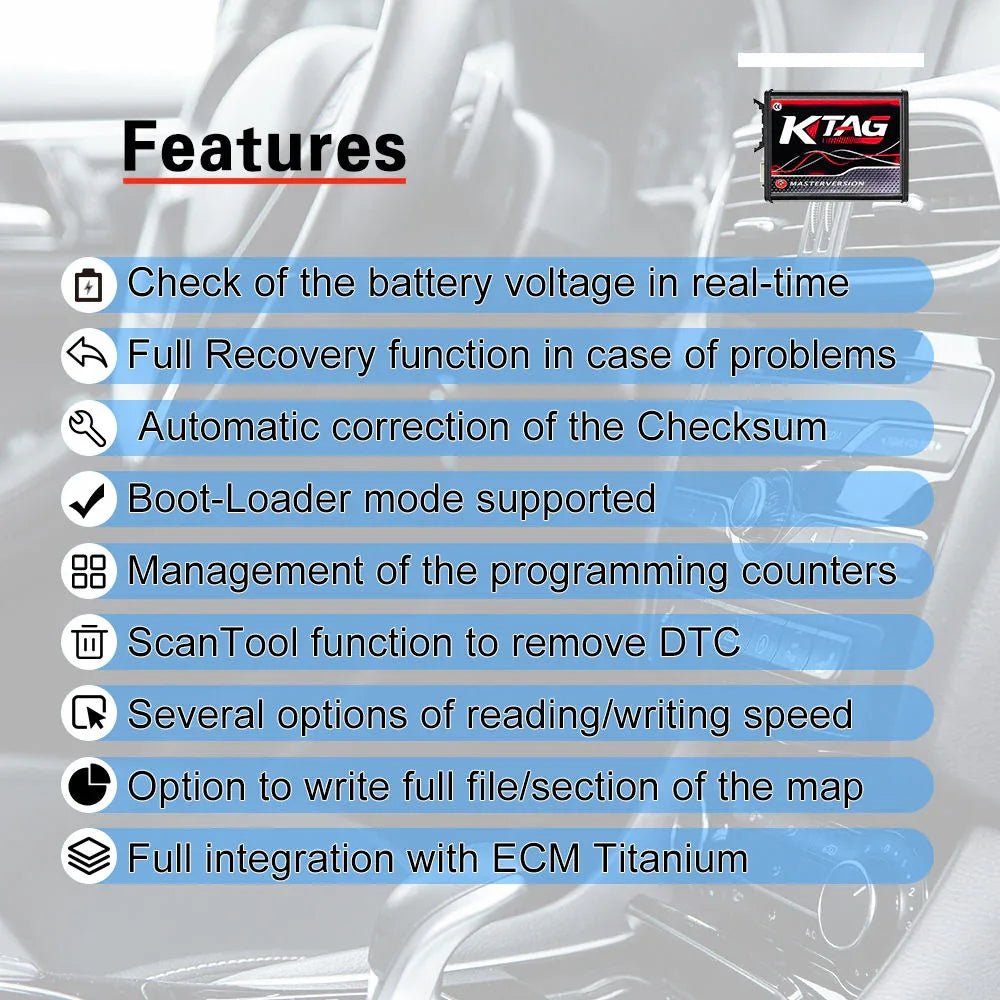 K - tag Chip Tuning Tool Ktag 7.020 Master Version - Felkodsläsare