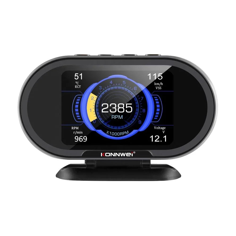 KONNWEI KW206 – HUD Auto Gauge + OBD2 Scanner med smarta varningar - Konnwei
