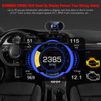 KONNWEI KW206 – HUD Auto Gauge + OBD2 Scanner med smarta varningar - Konnwei