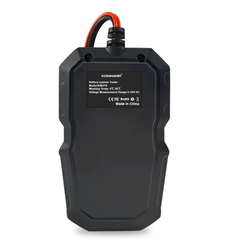 KONNWEI KW218 – Multifunktionell 6V/12V batteritestare för AGM, GEL, EFB och blysyra (bil & MC) - Konnwei