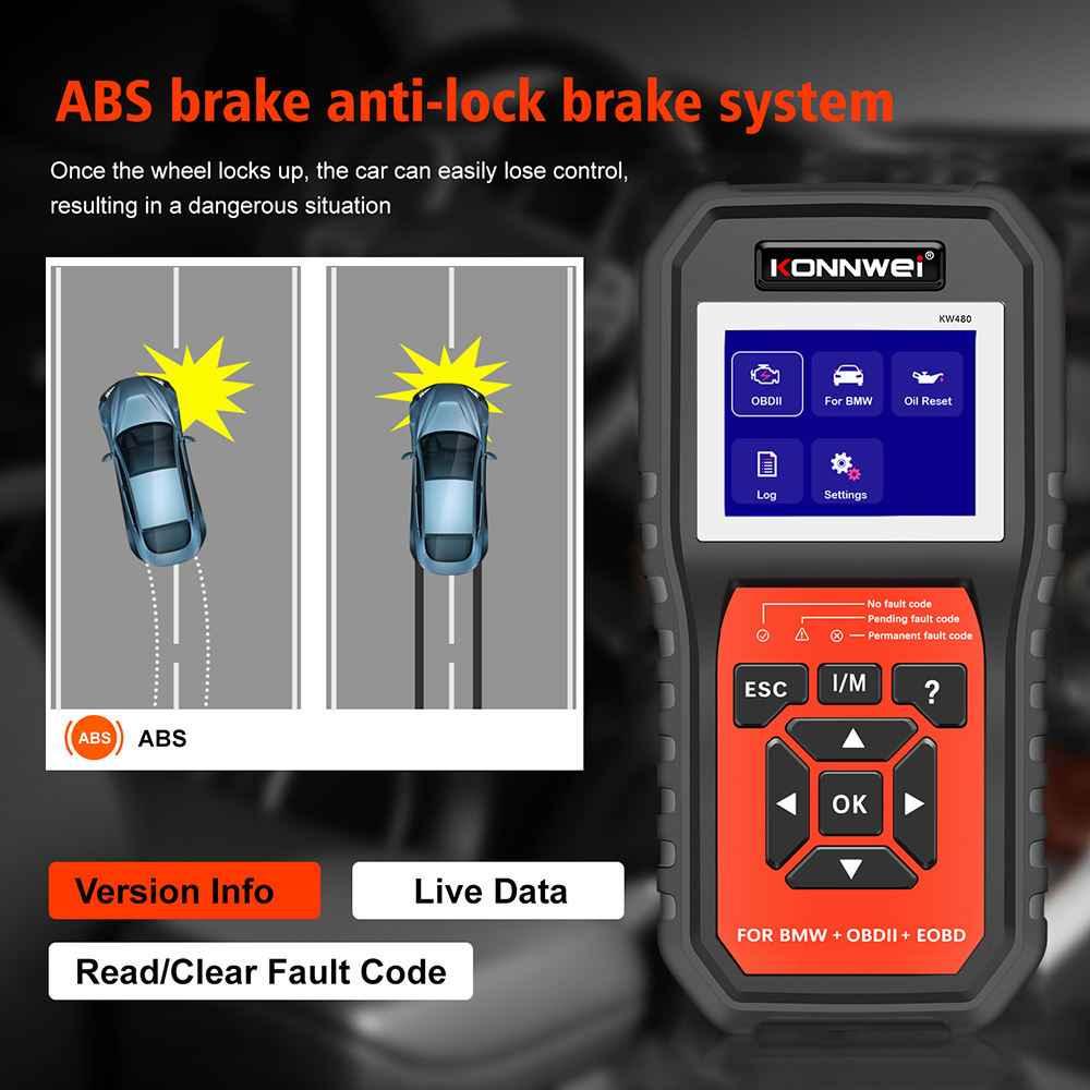 KONNWEI KW480 – BMW Fullsystem - scanner + OBD2/EOBD - Konnwei
